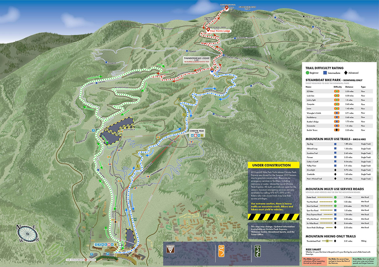 steamboat travel map with our trails